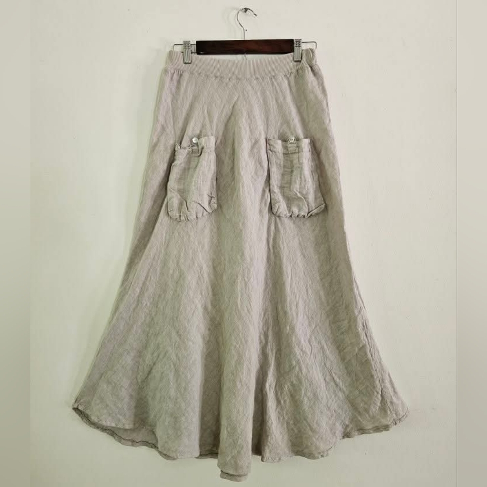 SAGA Skirt Linen Skirt Pockets S/M